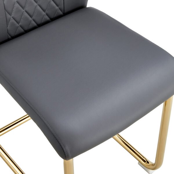 Comes with faux leather cushioned seats living room chairs with metal legs (gray+PU leather) - Image 6