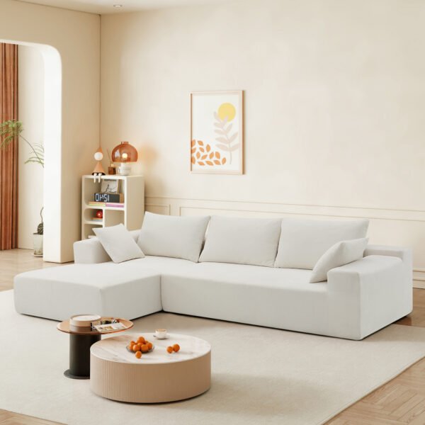 109*68" Modular Sectional Living Room Sofa Set Modern Minimalist Style Couch White - Image 3