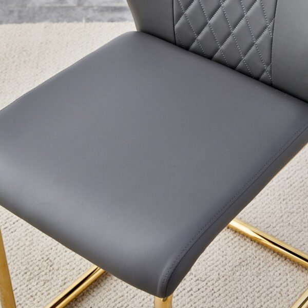 Comes with faux leather cushioned seats living room chairs with metal legs (gray+PU leather) - Image 27