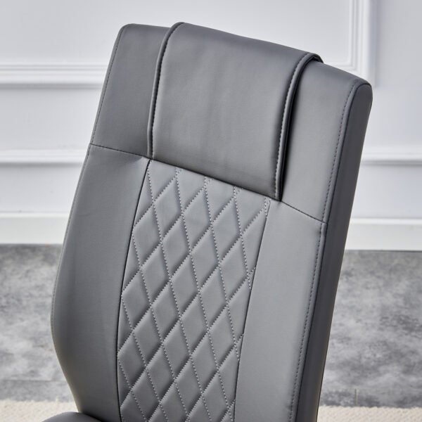 Comes with faux leather cushioned seats living room chairs with metal legs (gray+PU leather) - Image 25