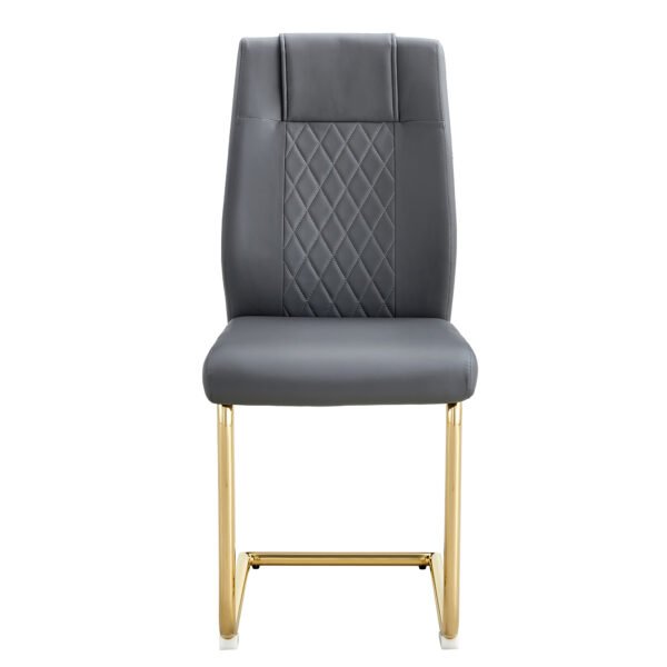 Comes with faux leather cushioned seats living room chairs with metal legs (gray+PU leather) - Image 11