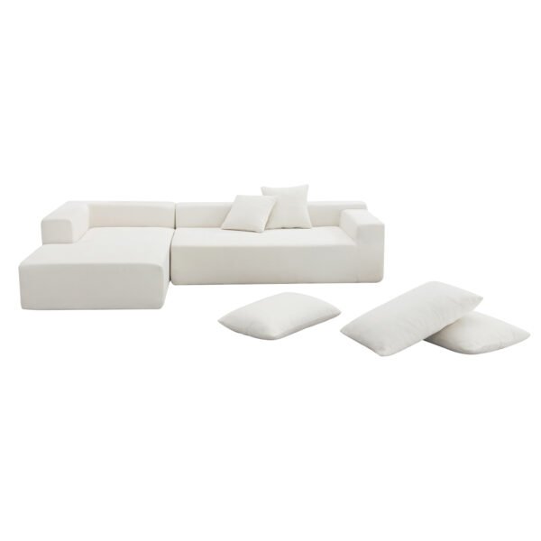 109*68" Modular Sectional Living Room Sofa Set Modern Minimalist Style Couch White - Image 8