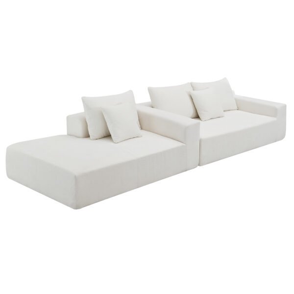 109*68" Modular Sectional Living Room Sofa Set Modern Minimalist Style Couch White - Image 19