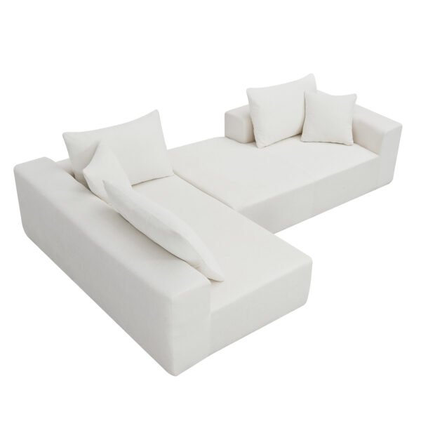 109*68" Modular Sectional Living Room Sofa Set Modern Minimalist Style Couch White - Image 12