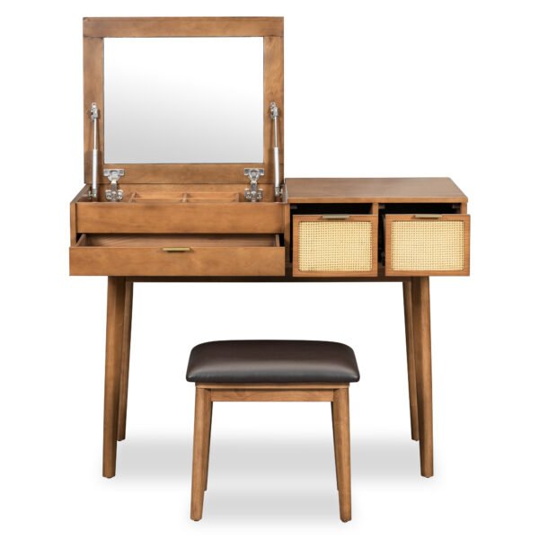 43.3 Vanity Set with mirror and stool Brown - Image 14