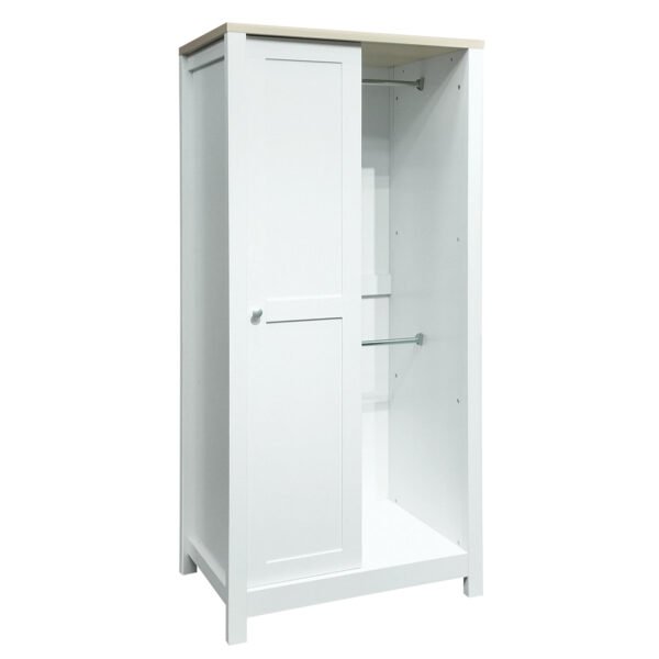 Bedroom Storage Wardrobe with Hanging Rods White - Image 6