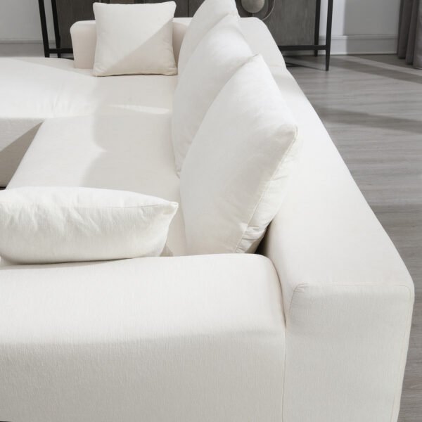 109*68" Modular Sectional Living Room Sofa Set Modern Minimalist Style Couch White - Image 28