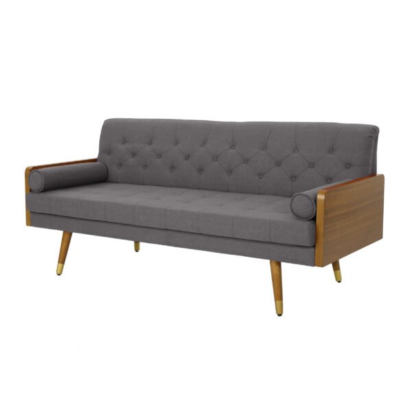 Aidan Mid Century Modern Tufted Fabric Sofa - Image 8