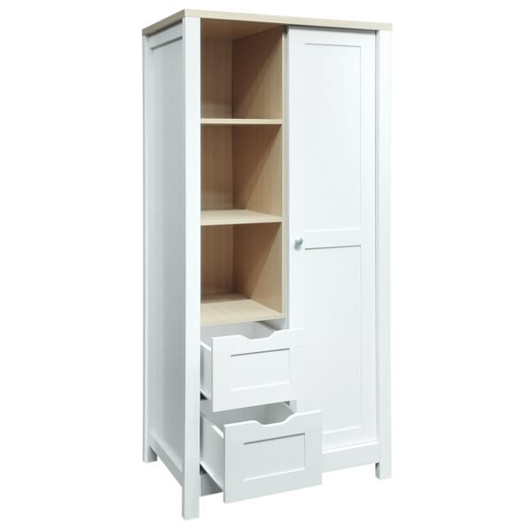 Bedroom Storage Wardrobe with Hanging Rods White - Image 4