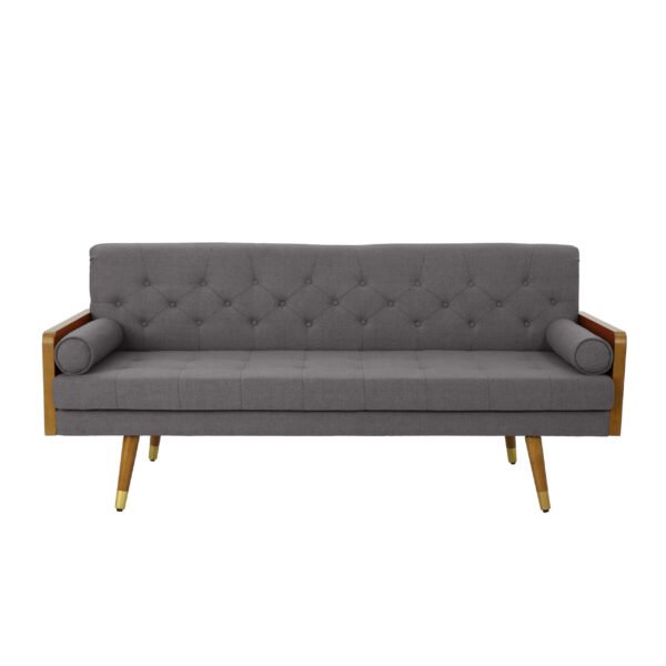 Aidan Mid Century Modern Tufted Fabric Sofa - Image 7