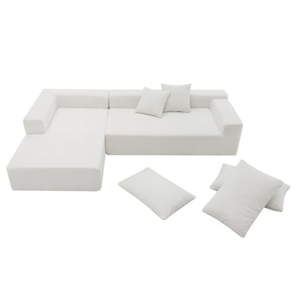 109*68" Modular Sectional Living Room Sofa Set Modern Minimalist Style Couch White - Image 13