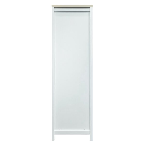 Bedroom Storage Wardrobe with Hanging Rods White - Image 7