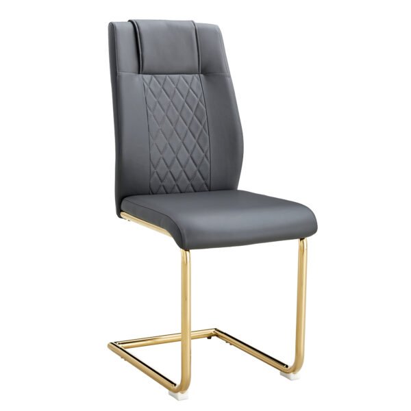 Comes with faux leather cushioned seats living room chairs with metal legs (gray+PU leather) - Image 15