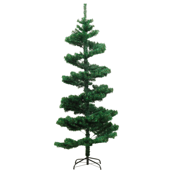 vidaXL Christmas Tree Decor Swirl Artificial Xmas Tree with Pot and LEDs PVC - Image 4