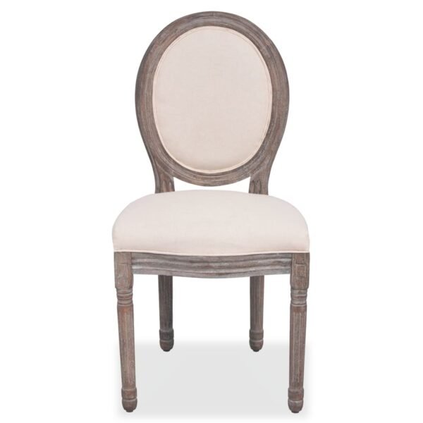 vidaXL Dining Chairs 4 pcs Cream Fabric - Image 3