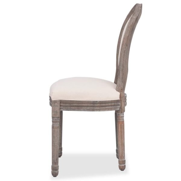 vidaXL Dining Chairs 4 pcs Cream Fabric - Image 4