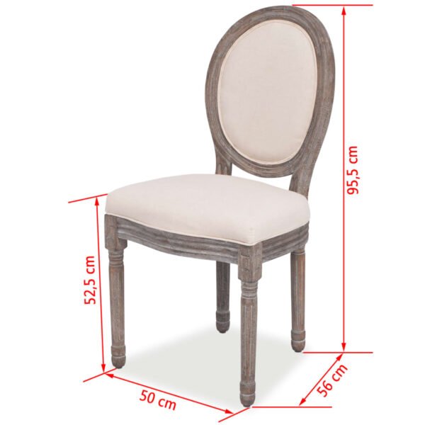 vidaXL Dining Chairs 4 pcs Cream Fabric