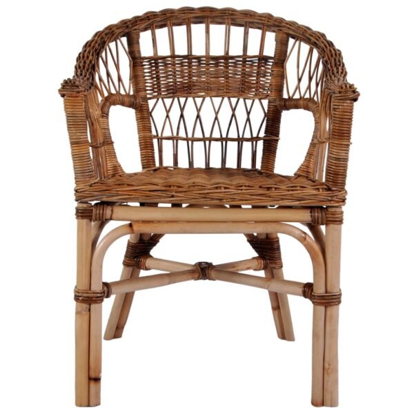 vidaXL Patio Chair Natural Rattan Brown - Image 5