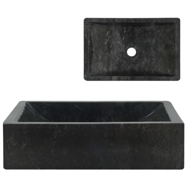 vidaXL Wash Basin Vanity Sink Small Countertop Wash Basin Bathroom Sink Marble - Image 3