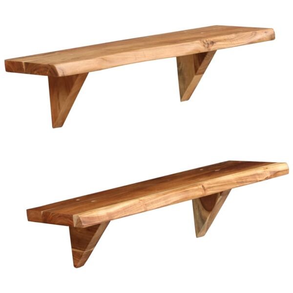 vidaXL Wall Shelves Floating Shelves Display Shelves 2 Pcs Solid Wood Acacia - Image 3