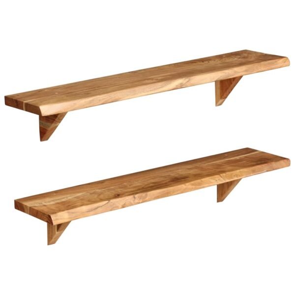 vidaXL Wall Shelves Floating Shelves Display Shelves 2 Pcs Solid Wood Acacia