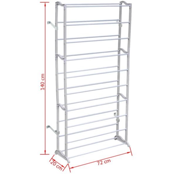 vidaXL 1/2x 40 Pair Free Standing 10 Tier Shoe Tower Rack Organizer Shelf - Image 3