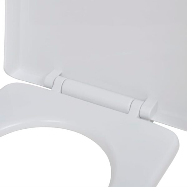 vidaXL White Soft-close Toilet Seat Square - Image 4