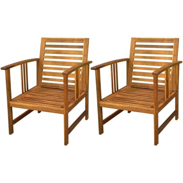 vidaXL 4 Piece Patio Lounge Set with Cushions Solid Acacia Wood - Image 4