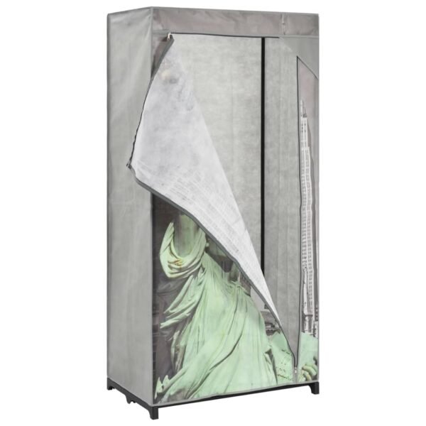 vidaXL Wardrobe New York 29.5"x17.7"x63" Fabric - Image 3