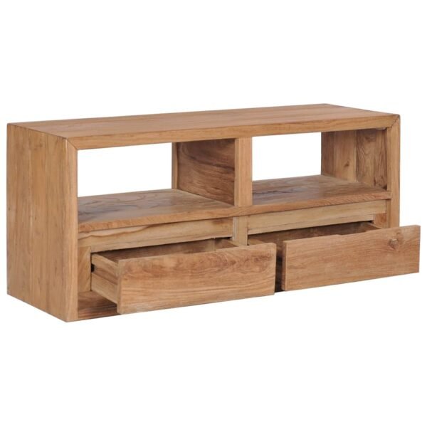 vidaXL TV Stand 35.4"x11.8"x15.7" Solid Wood Teak