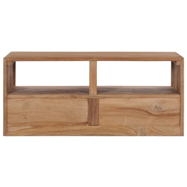 vidaXL TV Stand 35.4"x11.8"x15.7" Solid Wood Teak - Image 4