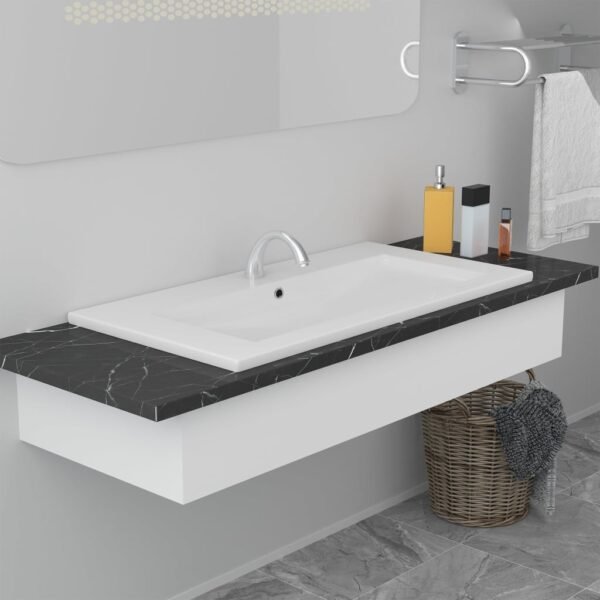 vidaXL Wash Basin Built-in Sink Vanity Sink Bathroom Basin Bath Sink Ceramic