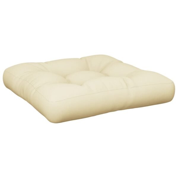 vidaXL Pallet Cushion Cream 23.6"x24.2"x3.9" Fabric - Image 2