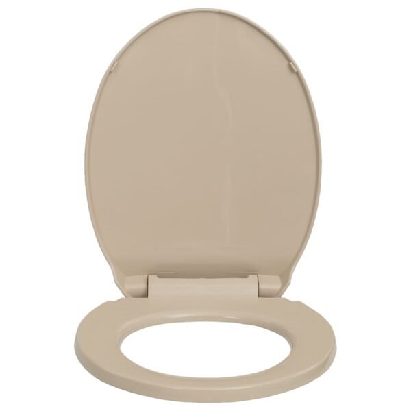 vidaXL Soft-Close Toilet Seat Quick Release Beige Oval - Image 3