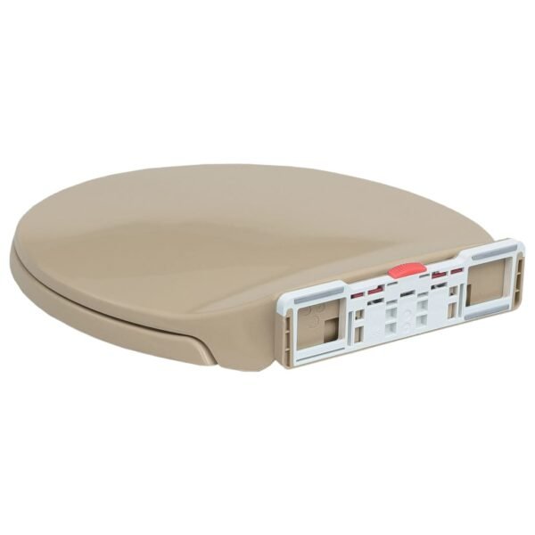 vidaXL Soft-Close Toilet Seat Quick Release Beige Oval - Image 5