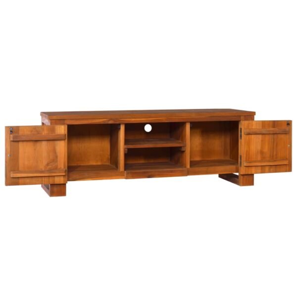 vidaXL TV Stand 43.3"x11.8"x15.7" Solid Wood Teak - Image 2