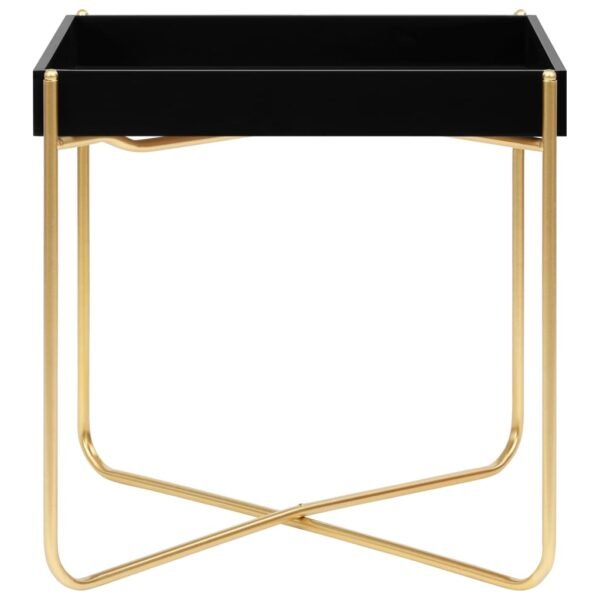 vidaXL Side Table Black and Gold 15"x15"x15.2" MDF - Image 2