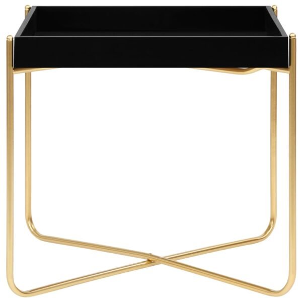 vidaXL Side Table Black and Gold 15"x15"x15.2" MDF - Image 3