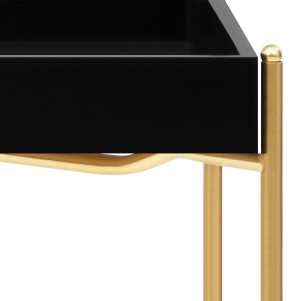 vidaXL Side Table Black and Gold 15"x15"x15.2" MDF - Image 5