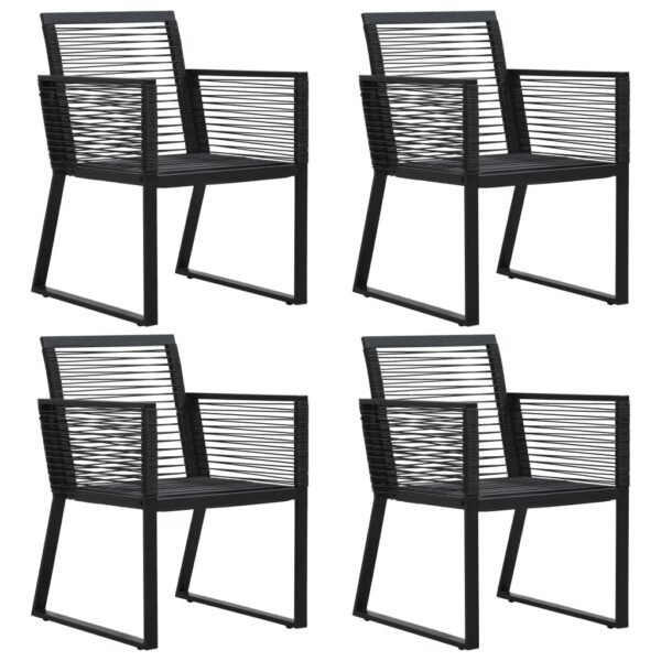 vidaXL 2/4x Garden Chair Black PVC Rattan Outdoor Patio Seating Lounge Chairs - Image 2