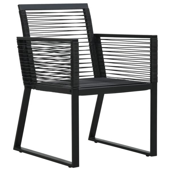 vidaXL 2/4x Garden Chair Black PVC Rattan Outdoor Patio Seating Lounge Chairs - Image 4