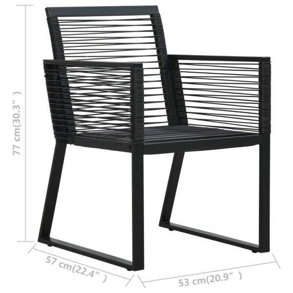 vidaXL 2/4x Garden Chair Black PVC Rattan Outdoor Patio Seating Lounge Chairs - Image 5