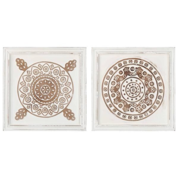 vidaXL Hand-Carved Wall Panels 2 pcs MDF 15.7"x15.7"x0.6" - Image 5