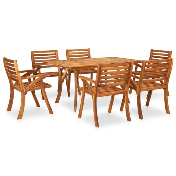 vidaXL 7 Piece Patio Dining Set Solid Acacia Wood - Image 2