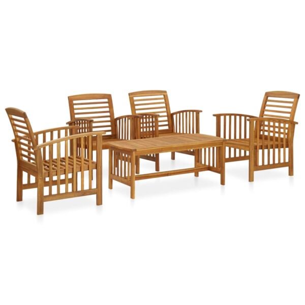 vidaXL 5 Piece Patio Lounge Set Solid Acacia Wood