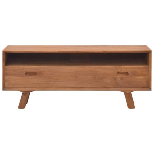 vidaXL TV Stand 43.3"x11.8"x17.7" Solid Wood Teak - Image 3