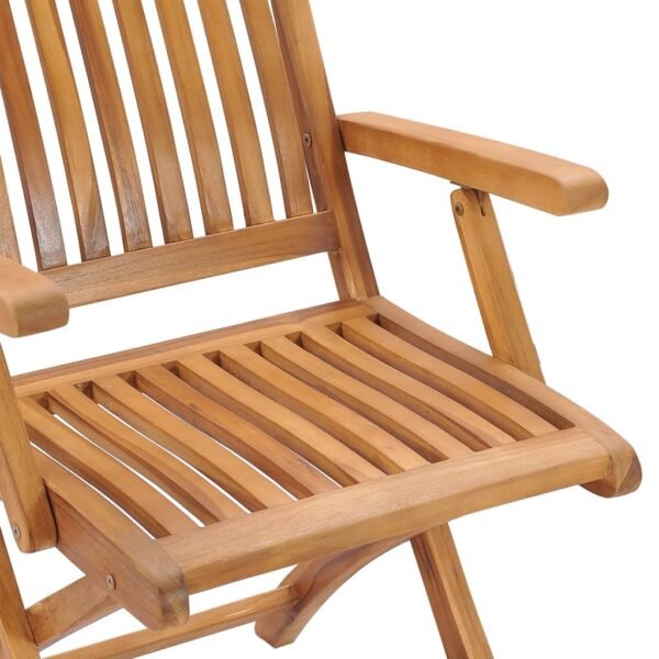 vidaXL Folding Patio Chairs with Cushions 6 pcs Solid Teak Wood - Image 4