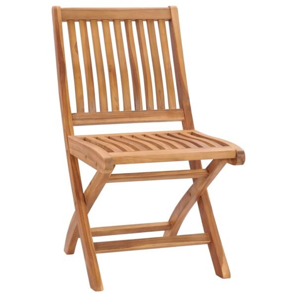 vidaXL Folding Patio Chairs with Cushions 4 pcs Solid Teak Wood - Image 3