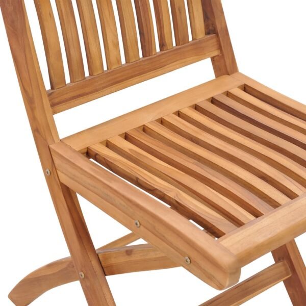 vidaXL Folding Patio Chairs with Cushions 4 pcs Solid Teak Wood - Image 5