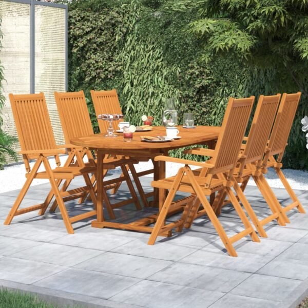 vidaXL 7 Piece Patio Dining Set Solid Wood Acacia